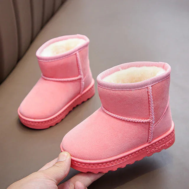 Children Snow Boots Winter Cute Warm Fashion Anti Slip Shoes Kids Boys Girls Leisure Thick Fur Platform Flat Short Boot Sneakers kids_shoes