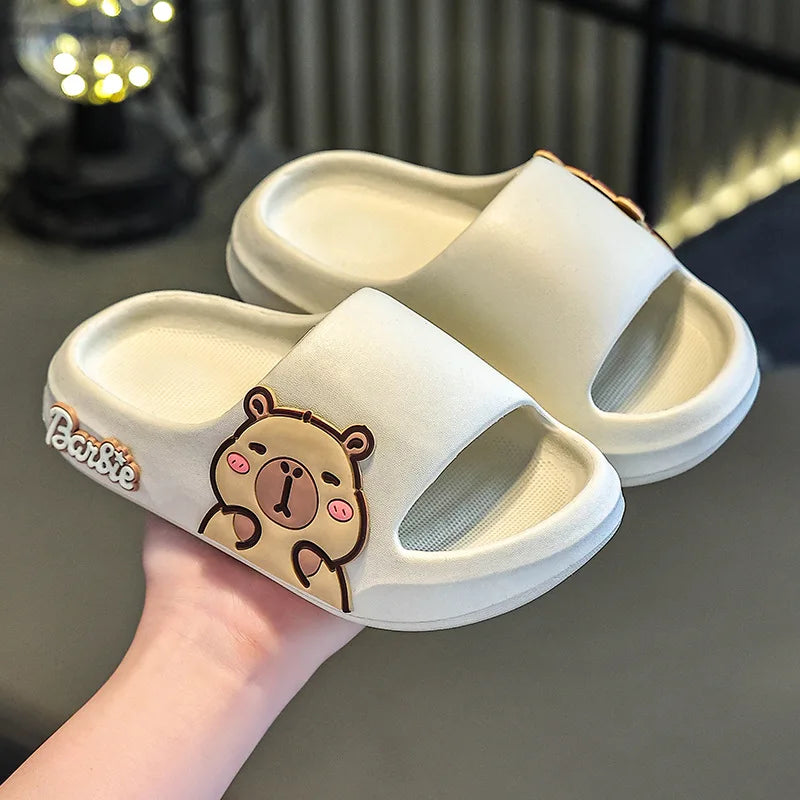 Children Slippers Cute Cartoon Girl EVA Home Slippers 2-16 Years Old Capibala Boys Non Slip Soft Soled Bathroom Slippers kids_shoes