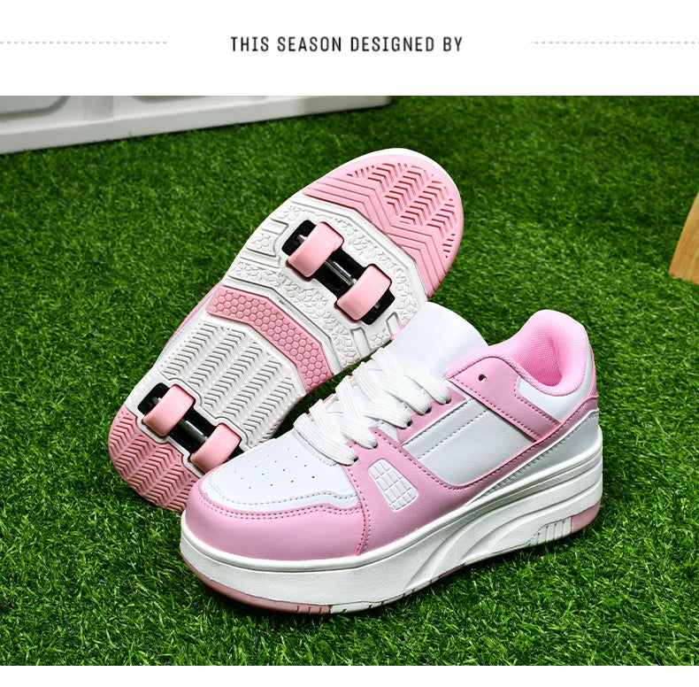 Children's Roller Skate Shoes Student Inline Skating Shoes grils 4-Wheel Deformation Boy's Skating Shoes kids_shoes