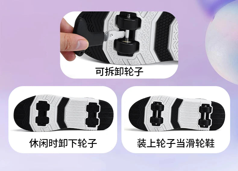 Children's Roller Skate Shoes Student Inline Skating Shoes grils 4-Wheel Deformation Boy's Skating Shoes kids_shoes