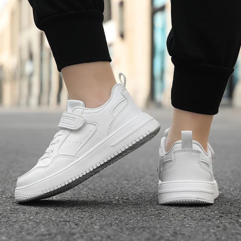 Children Sneaker Boys Casual Shoes Black Leather Flat Student Walking Shoes Non-slip Girl Lightweight Sports Tennis Footwear kids_shoes