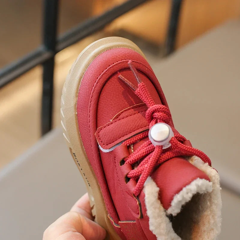2024 Children Casual Shoes for Girls Boys Winter New Fashion Korean Style Soft Bottom Anti-slippery Versatile Plush Warm Boots kids_shoes