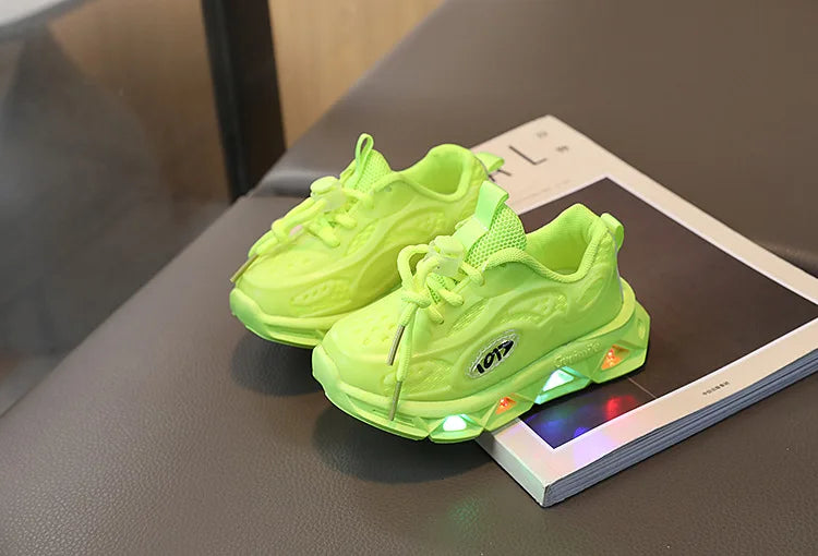 Baby Shoes2026 Spring Autumn New Boys and Girls Light Up Clunky Sneaker Small and Medium-sized Children's Soft Soled Baby Shoes kids_shoes