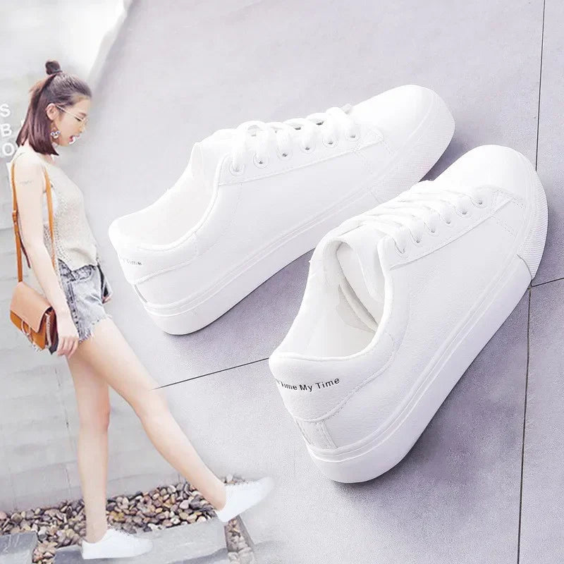 Women Sneakers Fashion Breathble Vulcanized Shoes Pu Leather Platform Shoes White Lace Up Casual Shoes Zapatos Mujer sneakers_women