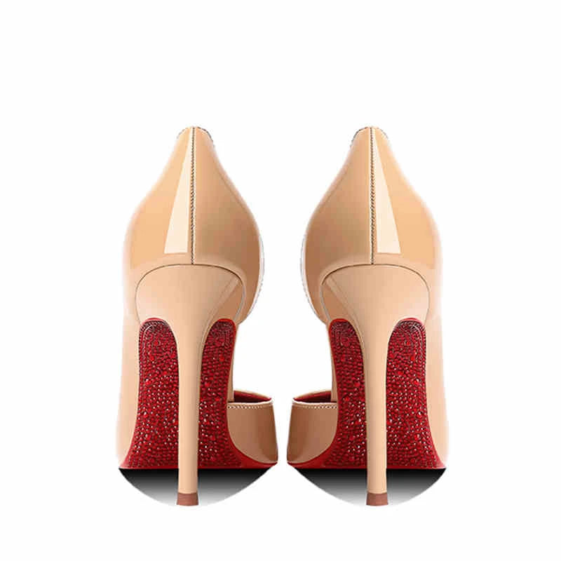 Women's heels 2025 New Luxury Brand Pumps Red Bottom Pointed Toe Rhinestone High Heels Elegant Stiletto Party Prom Ladies Shoes heels_stiletto