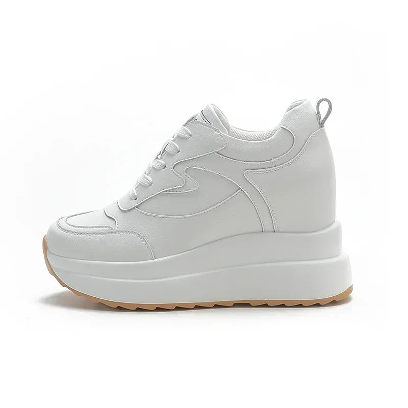 Fujin 10cm 4 inch Platform Wedge Sneakers Chunky Shoes Genuine Leather for Women Summer Shoes Autumn Walking Sneakers Fashion sneakers_platform