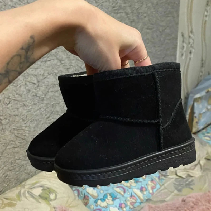 Children Snow Boots Winter Cute Warm Fashion Anti Slip Shoes Kids Boys Girls Leisure Thick Fur Platform Flat Short Boot Sneakers kids_shoes