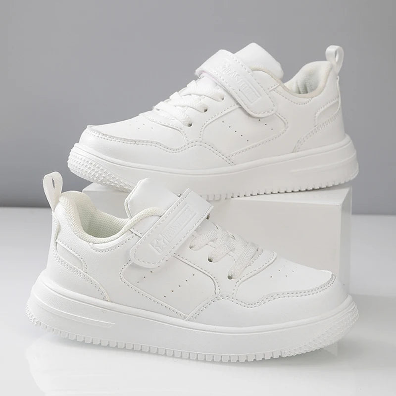 Children Sneaker Boys Casual Shoes Black Leather Flat Student Walking Shoes Non-slip Girl Lightweight Sports Tennis Footwear kids_shoes