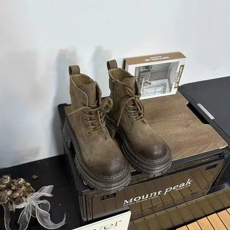 Platform Women's Ankle Boots Flats Designer Shoes Winter 2025 Fad Chelsea Boots New Walking Goth Leather Motorcycle Mujer Botas boots_platform