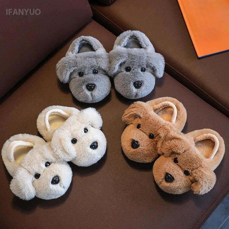 Children's Cotton Slippers for Boys Aged 1-5 Years Old Cute Cartoon Girls' Slippers Infants and Young Children Autumn and Winter kids_shoes