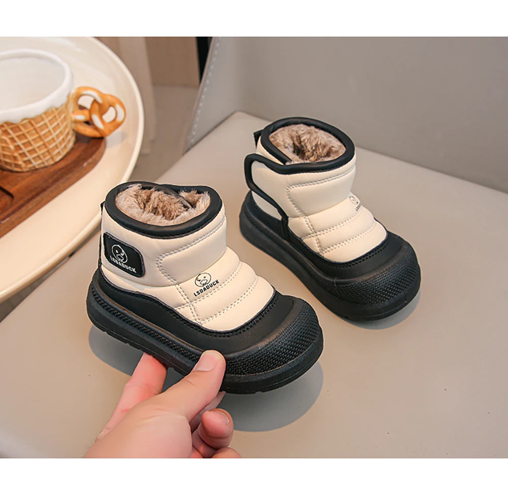 2025 New Winter Plush Snow Boots for Children Thick Warm Boy's Girl's Cotton Shoes Waterproof Kid's Winter Boots Velvet Shoe