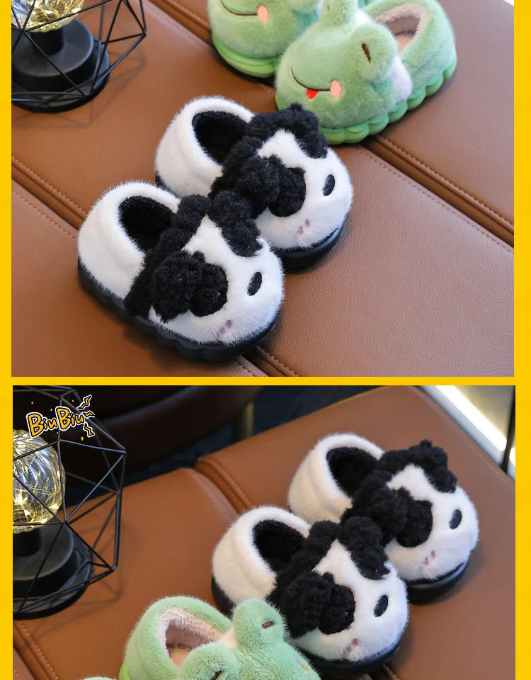 Children's Cotton Slippers Boys Girls Anti Slip Warm Slippers Fashion Cute Cartoon Cotton Shoes Baby Winter Indoor Home Shoes kids_shoes