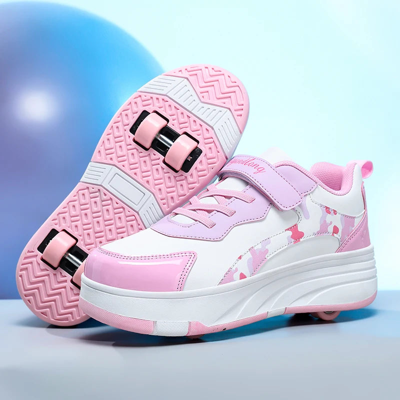 Roller Skate Shoes Kids Snickers With Wheels Children Rollerskates Fashion Outdoor Sports Shoes Girls Boys Gifts For  kids_shoes