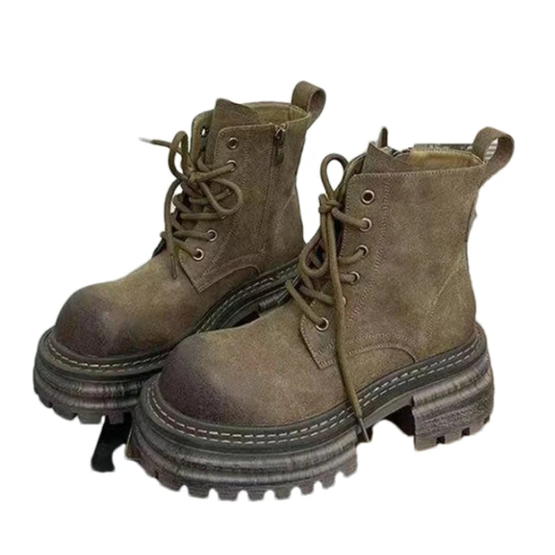 Platform Women's Ankle Boots Flats Designer Shoes Winter 2025 Fad Chelsea Boots New Walking Goth Leather Motorcycle Mujer Botas boots_platform