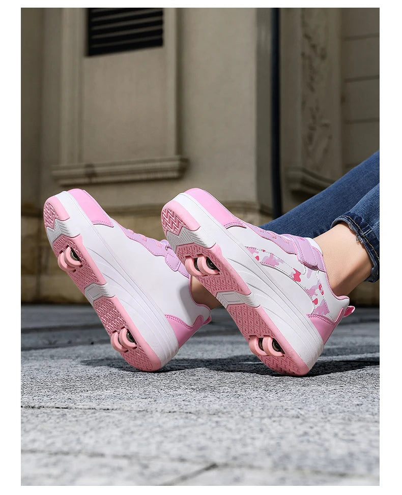 Roller Skate Shoes Kids Snickers With Wheels Children Rollerskates Fashion Outdoor Sports Shoes Girls Boys Gifts For  kids_shoes