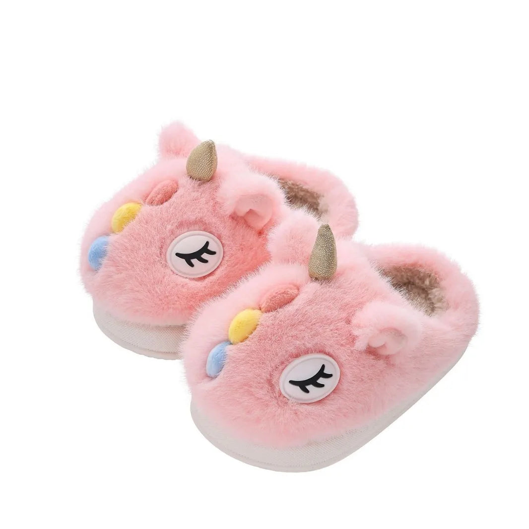 2025 New Winter Kids Plush Slippers Cartoon  Children's Indoor Slides Non-Slip Soft Mule Girls Boys Warm House Cotton Shoes kids_shoes