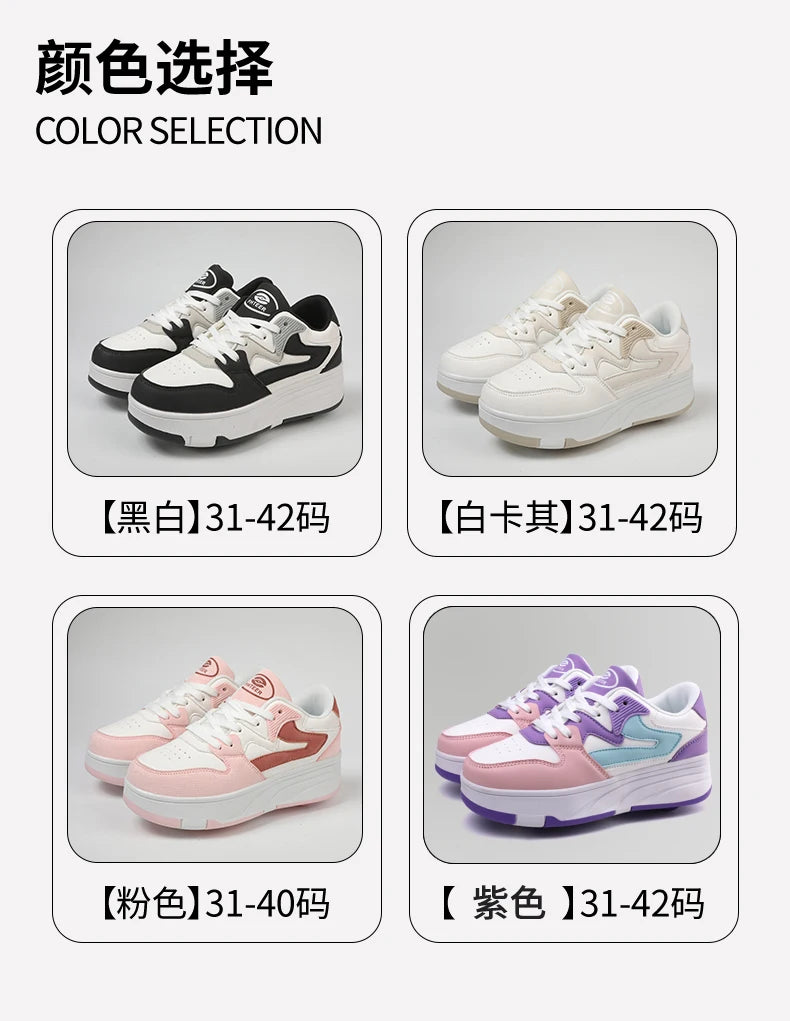 Children's Outdoor Sports Roller Skates Shoes Single Row Wheel kids Sliding Shoes four-Wheel for boys and grils kids_shoes