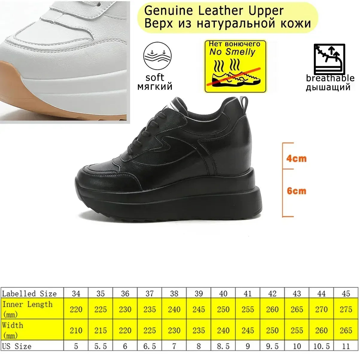 Fujin 10cm 4 inch Platform Wedge Sneakers Chunky Shoes Genuine Leather for Women Summer Shoes Autumn Walking Sneakers Fashion sneakers_platform