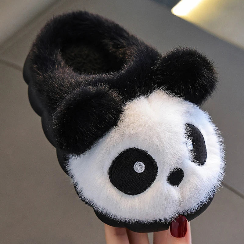 Winter Children Cotton Slippers Boys Warm And Plush Panda Slippers Cute Cartoon Girls Home Slippers kids_shoes