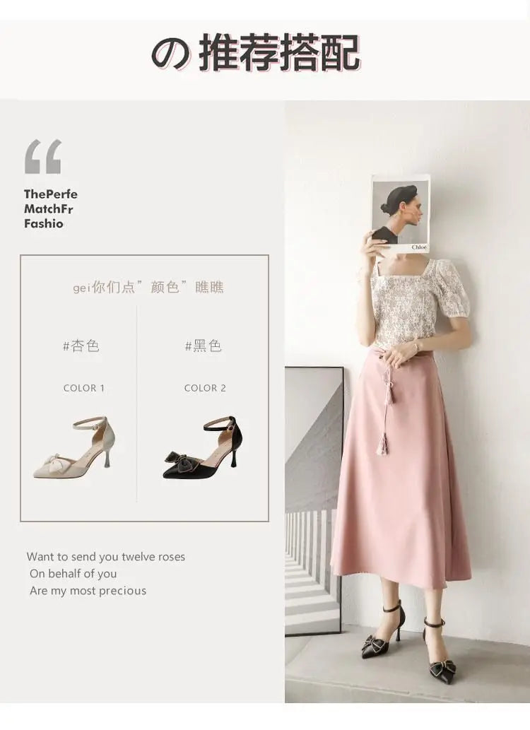 Medium Heel Heels Women's Shoes Trend Pointed Toe Butterfly Stilettos Elegant Dress Weddings Bridal Party White Designer heels_stiletto