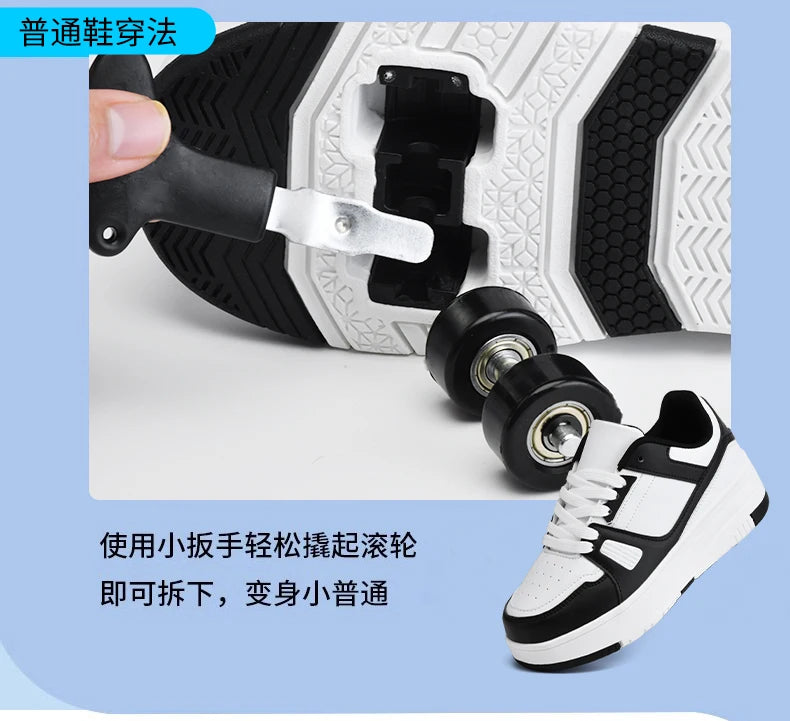 Children's Roller Skate Shoes Student Inline Skating Shoes grils 4-Wheel Deformation Boy's Skating Shoes kids_shoes