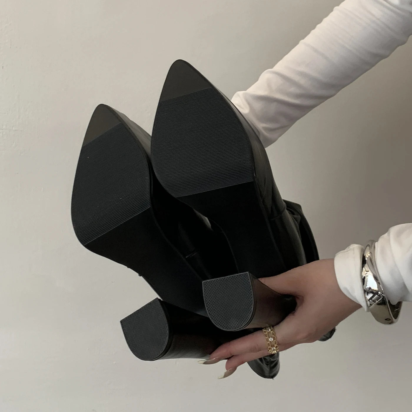 Eilyken Solid Platform Woman Ankle Boots Fashion Pointed Toe Square High Heels Shoes Punk Style Modern Bottes Femmes boots_platform