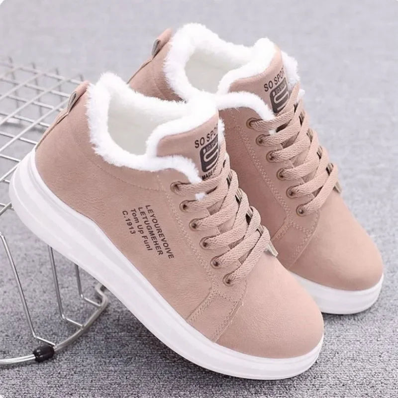 New Snow Boots Winter Outdoor Women Shoes Warm Fur Plush Lady Casual Shoes Lace Up Fashion Sneakers Platform Snow Boots sneakers_women