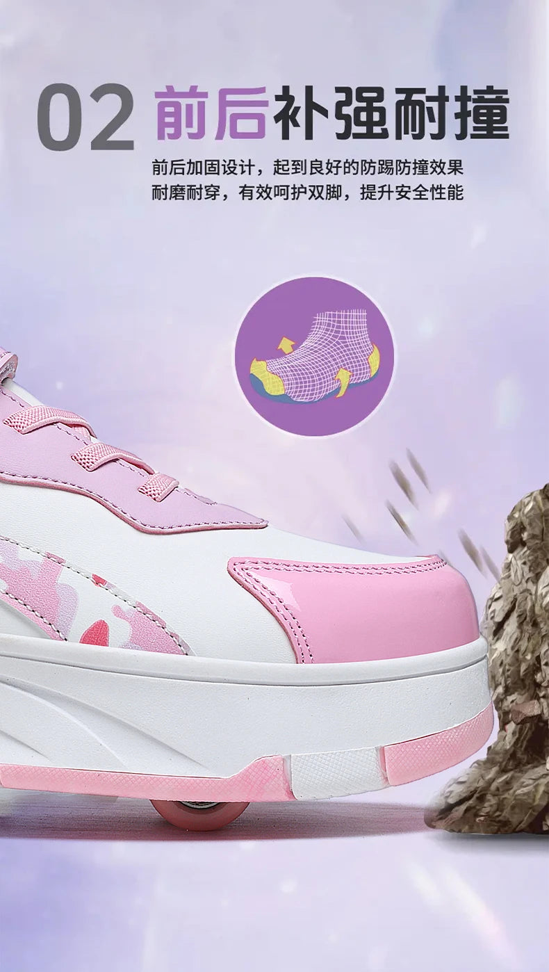 Roller Skate Shoes Kids Snickers With Wheels Children Rollerskates Fashion Outdoor Sports Shoes Girls Boys Gifts For  kids_shoes