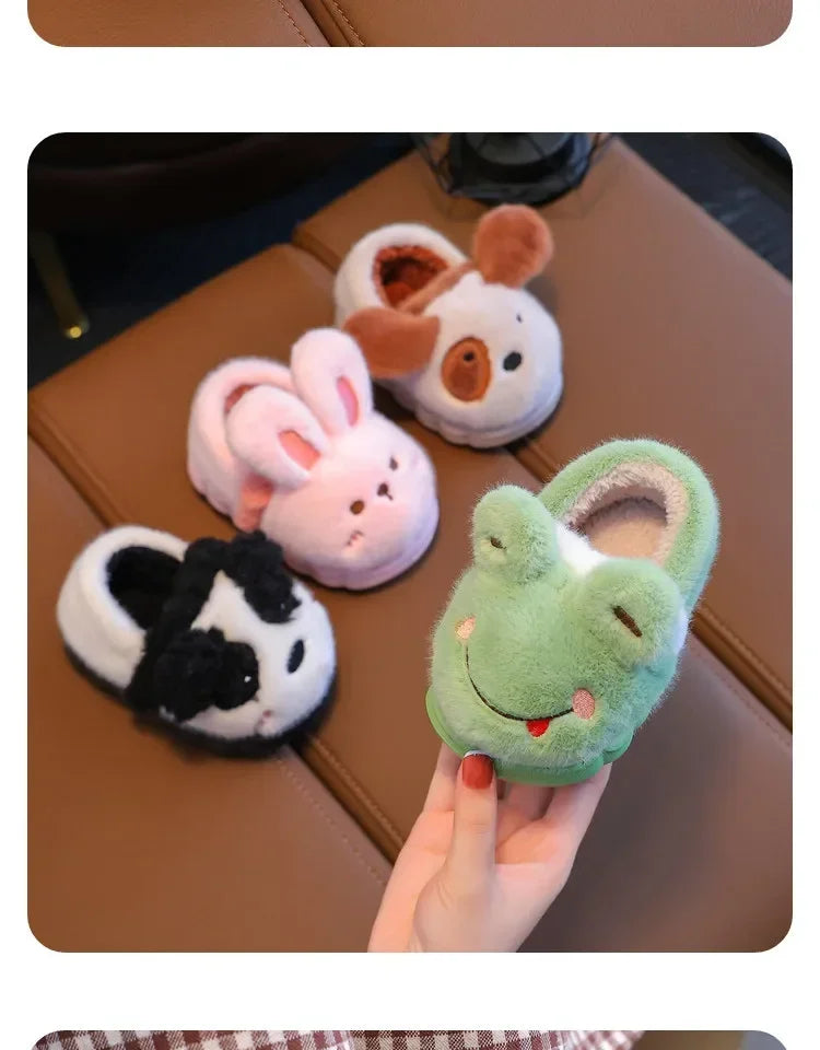 Winter Children's Cotton Slippers Cute and Warm Thickened Indoor and Outdoor Plush Shoes Home and Baby Bag Heels Cotton Shoes kids_shoes