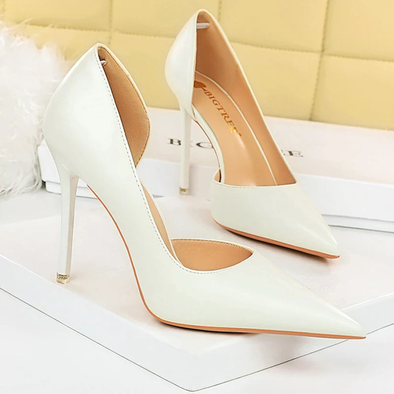 BIGTREE Shoes Black Women Pumps Quality Leather Women Shoes High Heels Fashion Wedding Shoes Stiletto Luxurious Elegant Pumps heels_stiletto