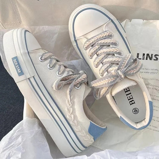 2023 New Spring Platform Vulcanized Shoes Fashion Women Canvas Shoe Casual Flat Sneakers Female Comfort Sneaker Zapatos Mujer sneakers_platform