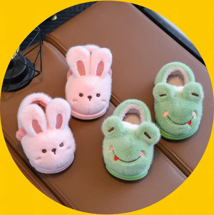Children's Cotton Slippers Boys Girls Anti Slip Warm Slippers Fashion Cute Cartoon Cotton Shoes Baby Winter Indoor Home Shoes kids_shoes