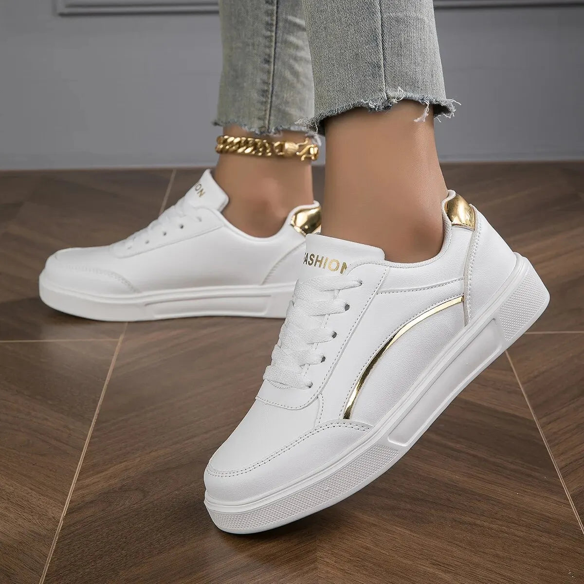 Baasploa Women Casual Sneakers Leather Platform Sneakers for Women Classics Comfort Skateboarding Shoes Non-Slip sneakers_women