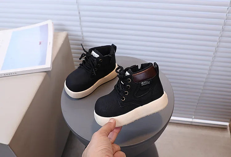 Children Fashion Boots with Side Zipper Kids Ankle Boots Korean Style 2025 Autumn Winter Boys Girls Short Boots Unisex Versatile kids_shoes