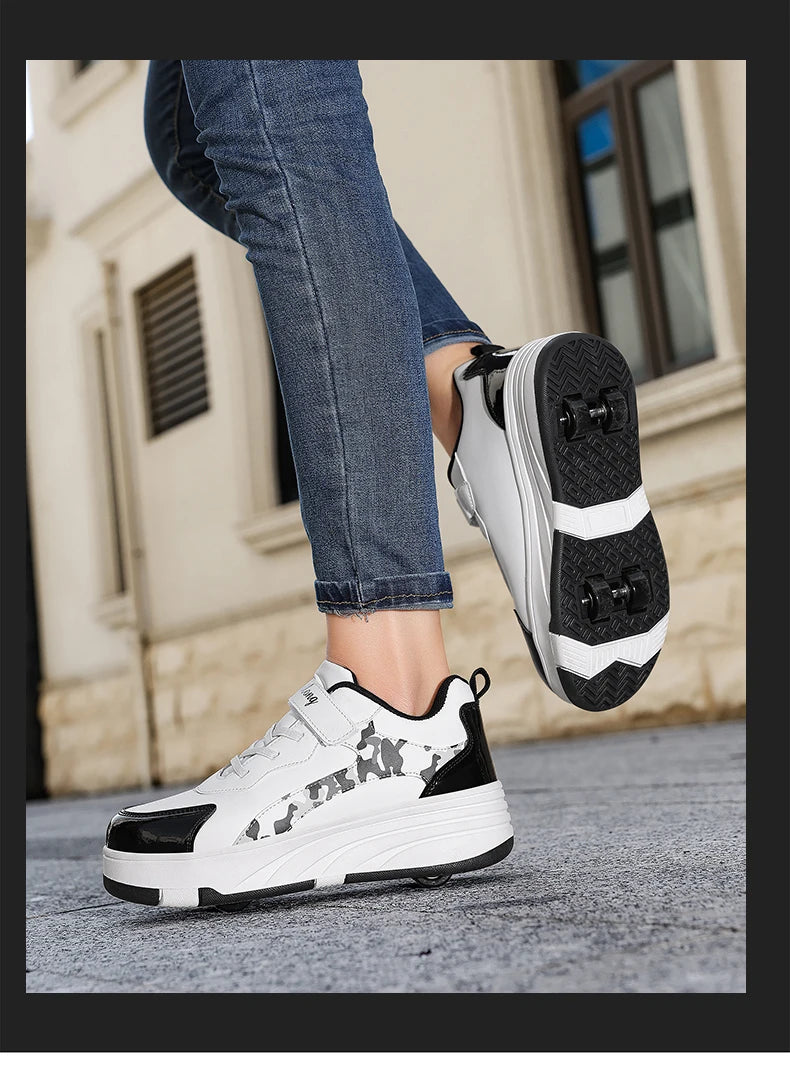 Roller Skate Shoes Kids Snickers With Wheels Children Rollerskates Fashion Outdoor Sports Shoes Girls Boys Gifts For  kids_shoes