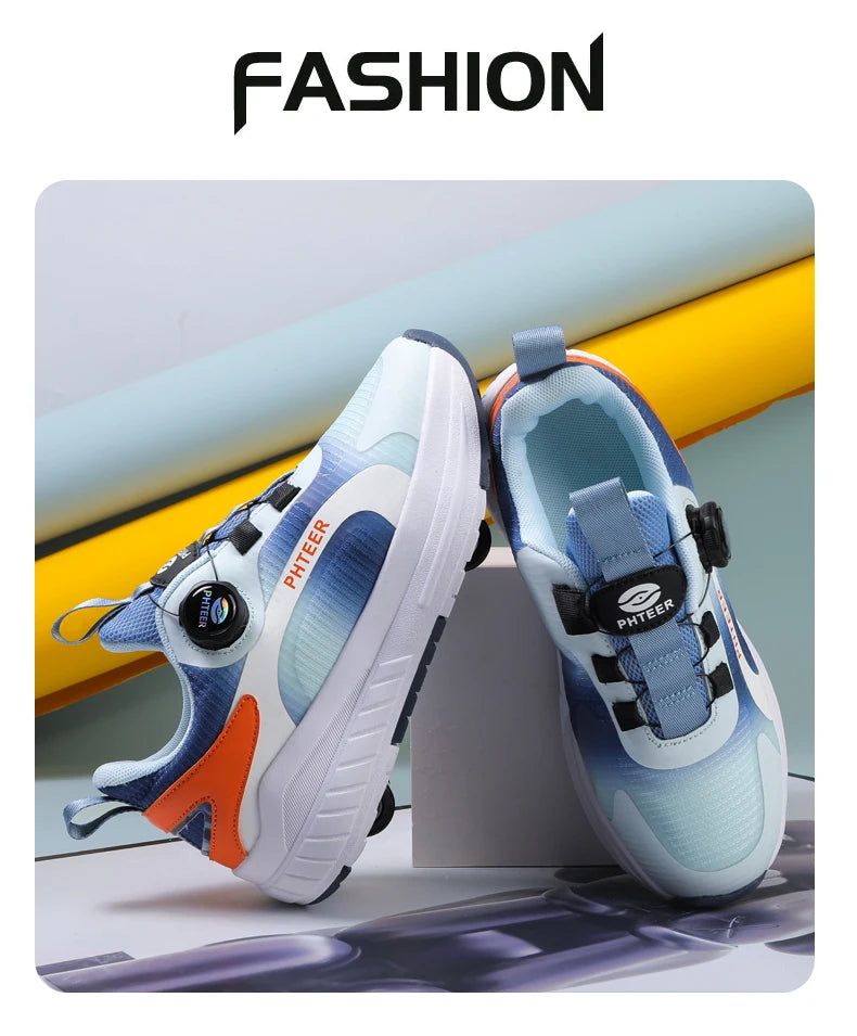 Fashion 4-wheel roller skates sneakers for students children outdoor wheel shoes Multifunctional sports shoes kids_shoes