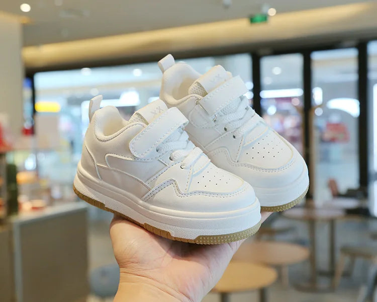Children's White Shoes Spring and Autumn Kid's Sports Shoes Anti slip Lightweight Boys Board Shoes Soft Sole Baby Casual Shoes kids_shoes