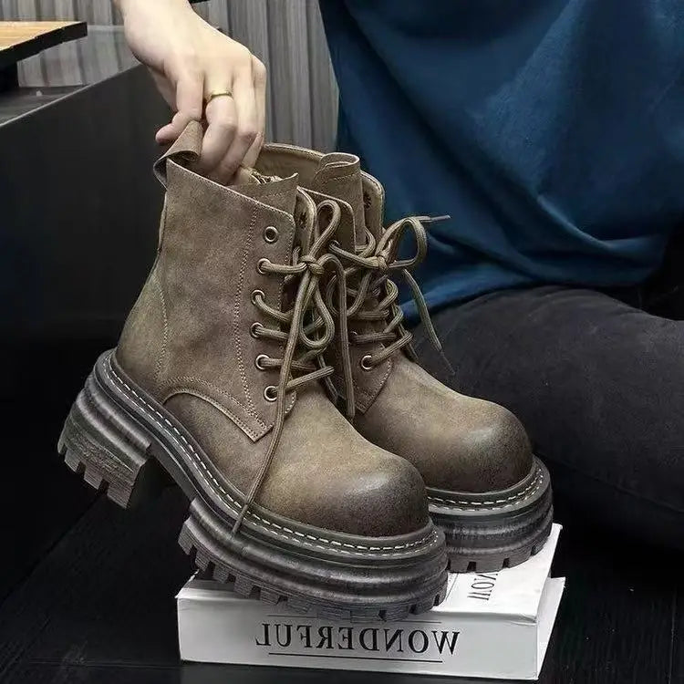 Platform Women's Ankle Boots Flats Designer Shoes Winter 2025 Fad Chelsea Boots New Walking Goth Leather Motorcycle Mujer Botas boots_platform