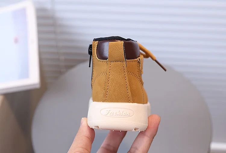 Children Fashion Boots with Side Zipper Kids Ankle Boots Korean Style 2025 Autumn Winter Boys Girls Short Boots Unisex Versatile kids_shoes