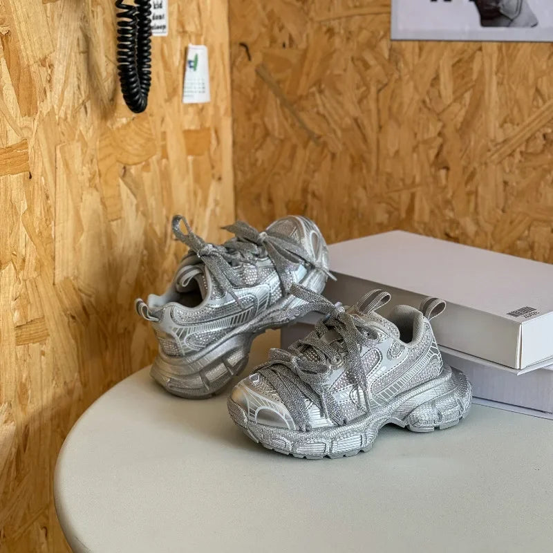 Kids Shoes Autumn Toddler Boys Shoes Brand Sports Running Sneakers Children Girls Fashion Shoeslace Crystals Flats Soft Sole kids_shoes