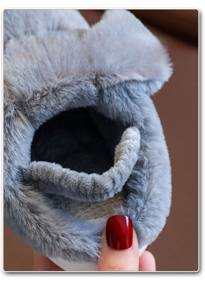 Children's Cotton Slippers for Boys Aged 1-5 Years Old Cute Cartoon Girls' Slippers Infants and Young Children Autumn and Winter kids_shoes