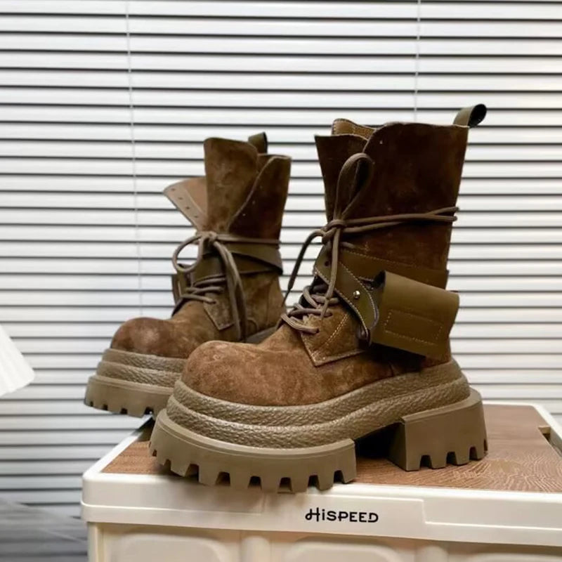 Flats Platform Women Ankle Boots Sport Lace Up Shoes Winter Snow Boots 2025 Trend Walking Running Shoes New Mujer Chelsea Boots boots_platform