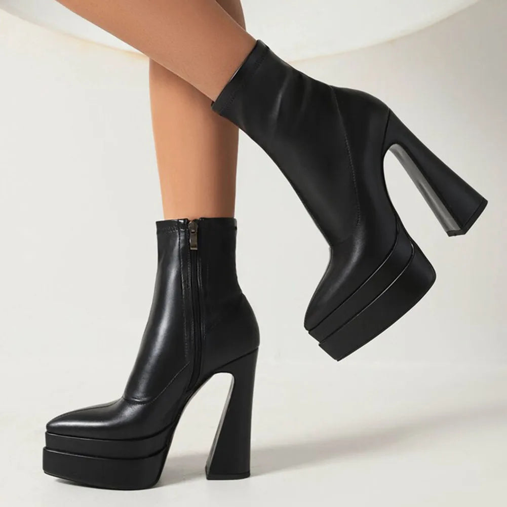 Pointed Toe Platform Women Over The Knee High Boots Dropship High Heel 2022 Winter Fashion Office Lady Women Shoes Big Size 43 boots_platform