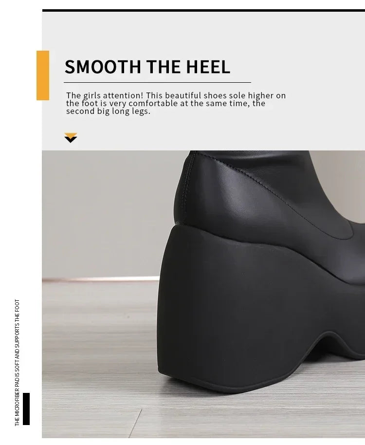 2024 Brand New Gothic Style Sexy Elegant Chunky Platform Women Ankle Boots Big Size 43 Walking Comfy Woman Shoes boots_platform