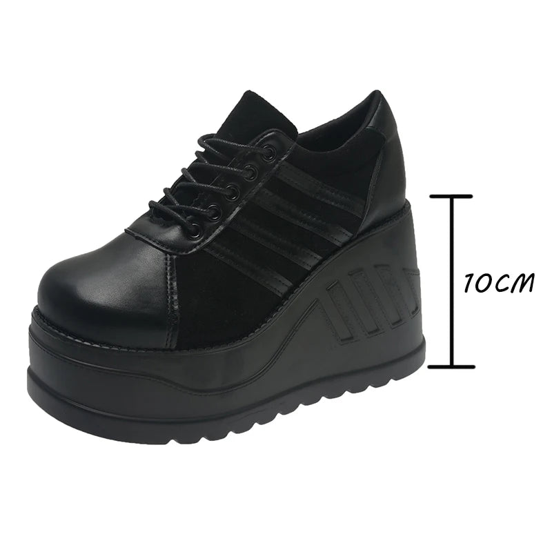 Big Size 35-43 Black Design Female Goth Platform Fashion Cosplay Wedges High Heels Women's Pumps 2025 Street Sneaker Shoes Woman sneakers_platform