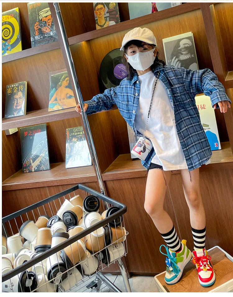 New Children Casual Shoes Four Seasons Kids Single Sneaker Mandarin Ducks Basketball Sports Shoes Boys Girls Sneaker Board Shoes kids_shoes