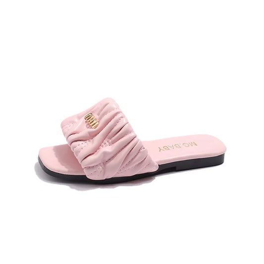 Summer Children's Shoes 2026 Children's flip-flops Women's Treasure candy-colored Princess flip-flops Girls' square toe slippers kids_shoes