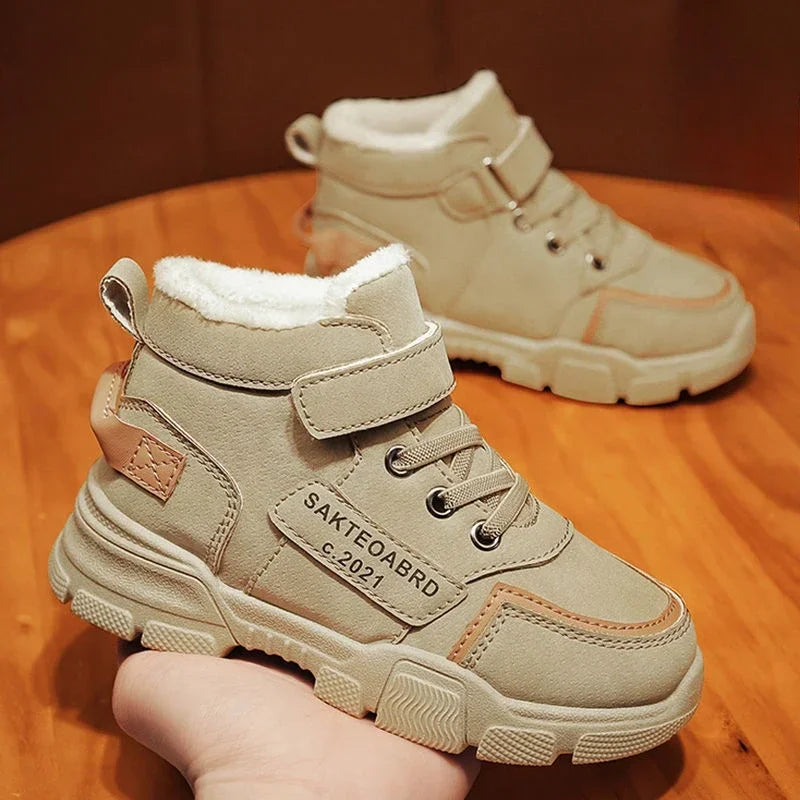 Children Shoes Warm Plush Kids' Winter Shoes Comfortable Simple Snow Boots Antiskid Fashion Boy Sneakers kids_shoes