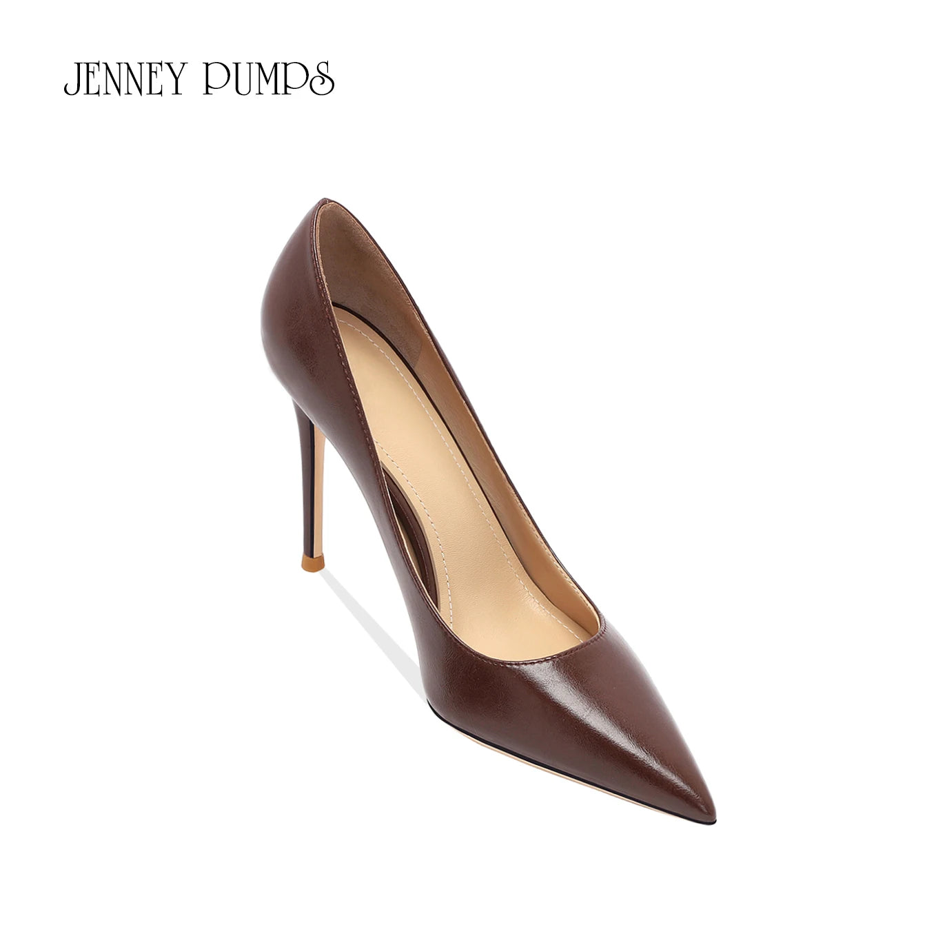 brown light Heels for women luxury Spring High Heels Shoes Stiletto Pointed Toe Pumps Leather Ladies Prom Party Shoes Women heels_stiletto