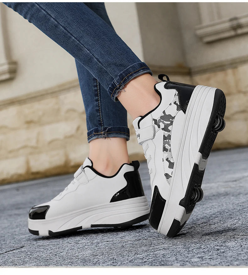 Roller Skate Shoes Kids Snickers With Wheels Children Rollerskates Fashion Outdoor Sports Shoes Girls Boys Gifts For  kids_shoes